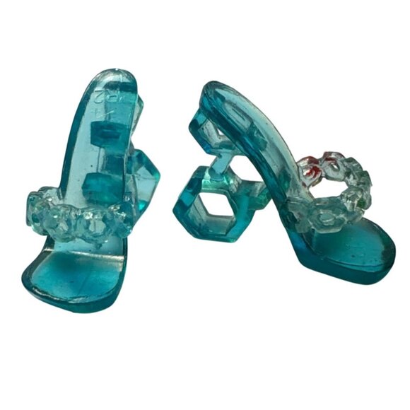 Monster High Shoes Frankie Stein Skull Shores Pair Blue Heels Sandals Shoes - Picture 1 of 4